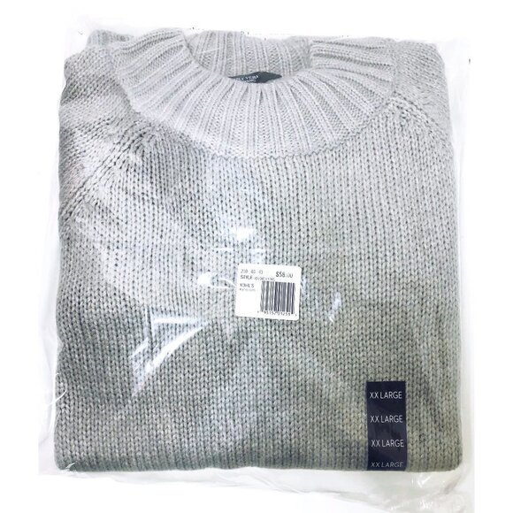 Simply Vera Wang Womens Gray Crew Neck Cable Knit Dress Sweater Plus Sz XXL New - Picture 2 of 6